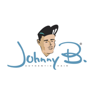 A logo of johnny b. Authentic hair